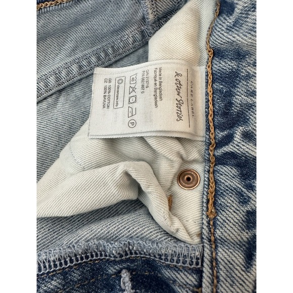 & other stories denim jean shorts Women Size 27 Blue distressed button fly - Picture 5 of 9